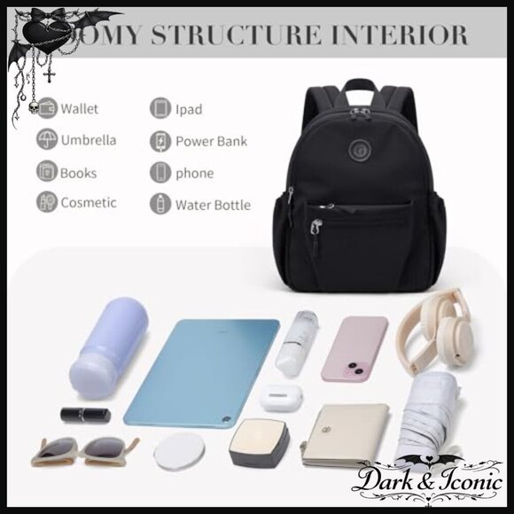 Lightweight Nylon Mini Backpack Daypack for Women, 10L Capacity, Water-Resistant